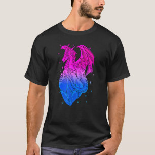 Bisexual Ice Dragon Bi Pride Flag Colours Winter S T-Shirt