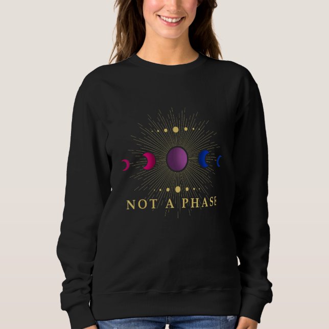 Bisexual Lgbtq Bi Pride Flag Moon Not A Phase Sweatshirt (Front)