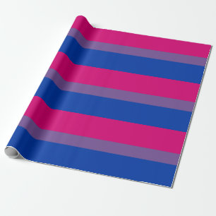 Bisexual LGBTQ Pride Flag Striped Pattern Pink Wrapping Paper