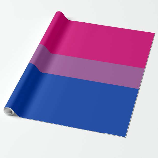 Bisexual LGBTQ Pride Flag Striped Pattern Pink Wrapping Paper (Unrolled)