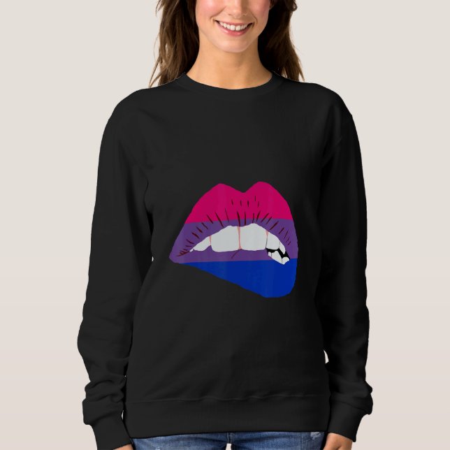 Bisexual Lips Bi Pride Bisexual Flag LGBTQ Bisexua Sweatshirt (Front)