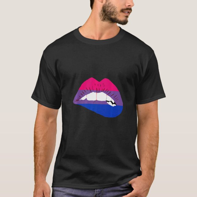 Bisexual Lips Bi Pride Bisexual Flag LGBTQ Bisexua T-Shirt (Front)