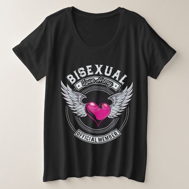 Bisexual Love Army T-Shirt Plus Size T-Shirt (Design Front)