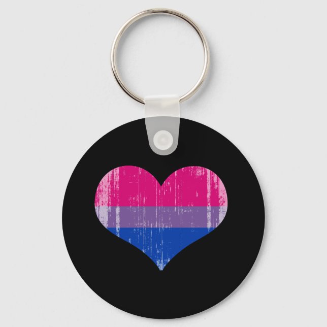 BISEXUAL LOVE distressed.png Key Ring (Front)