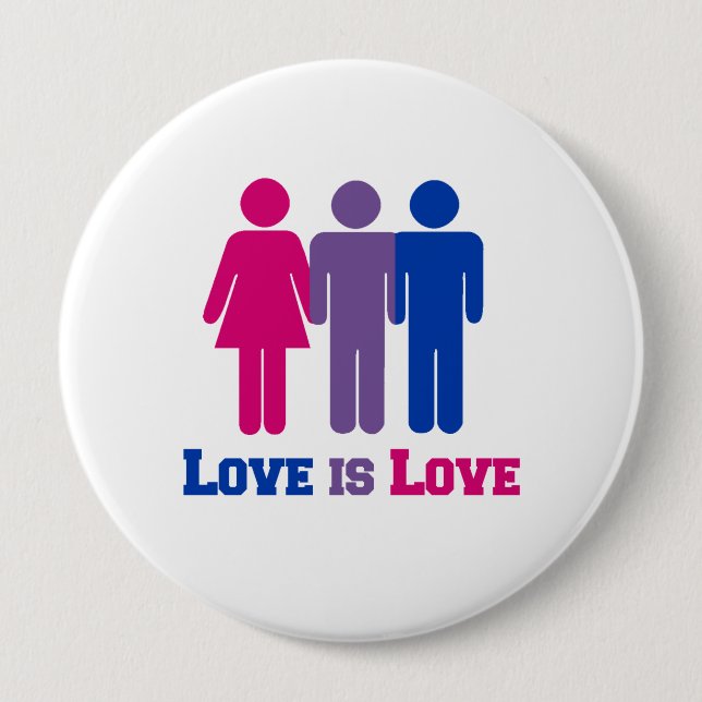 Bisexual Love is Love - 10 Cm Round Badge (Front)