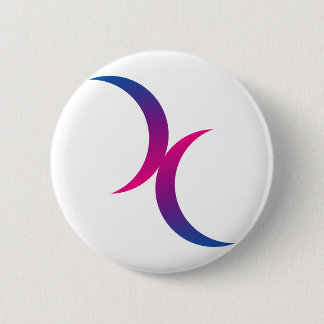 Bisexual moon symbol 6 cm round badge