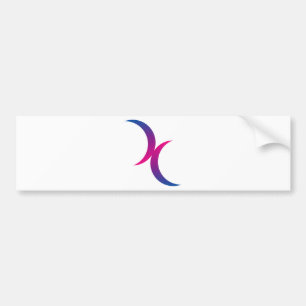 Bisexual moon symbol bumper sticker