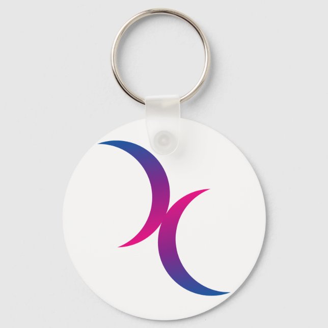 Bisexual moon symbol key ring (Front)