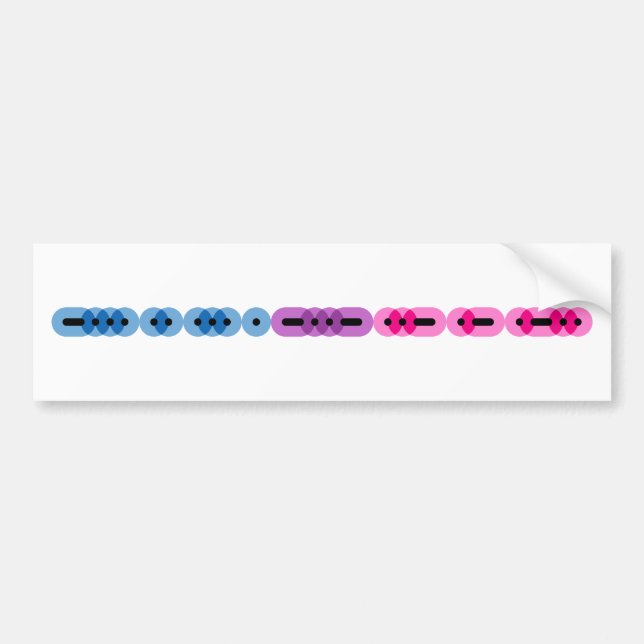 Bisexual Morse Code Bar Bumper Sticker (Front)