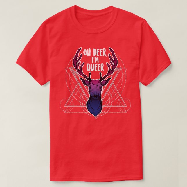 Bisexual Oh Deer Im Queer T-Shirt (Design Front)