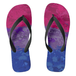 Bisexual Paint Splatter Flag Jandals