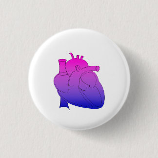 Bisexual Pride Anatomical Heart 3 Cm Round Badge
