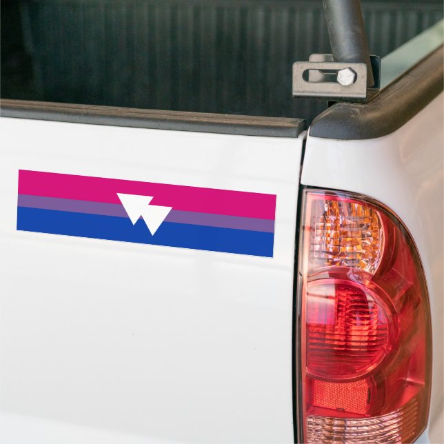 Bisexual Pride and Symbol Flag - Bumper Sticker (On Truck)
