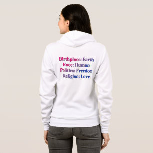 Bisexual Pride - Birthplace: Earth. Race: Human Hoodie