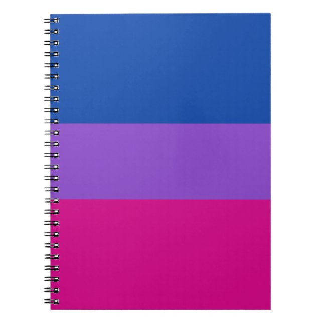 Bisexual Pride, Bold Stripes, LGBTQ PRIDE Notebook (Front)