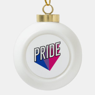 Bisexual Pride Burst Ceramic Ball Christmas Ornament