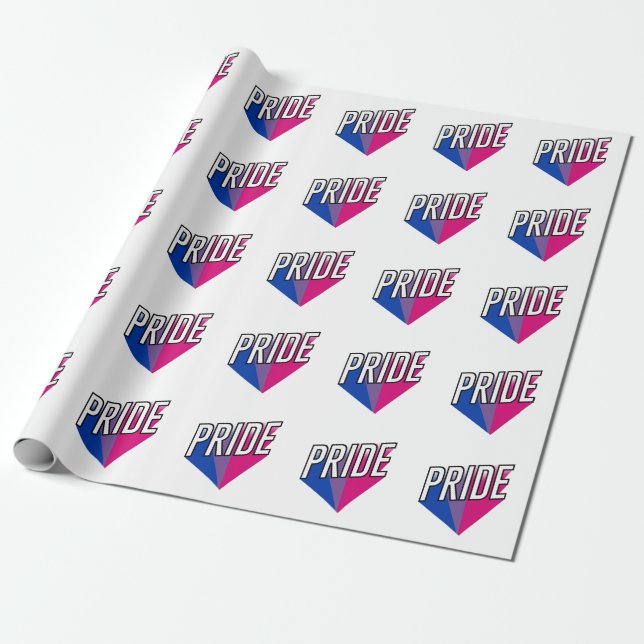Bisexual Pride Burst Wrapping Paper (Unrolled)