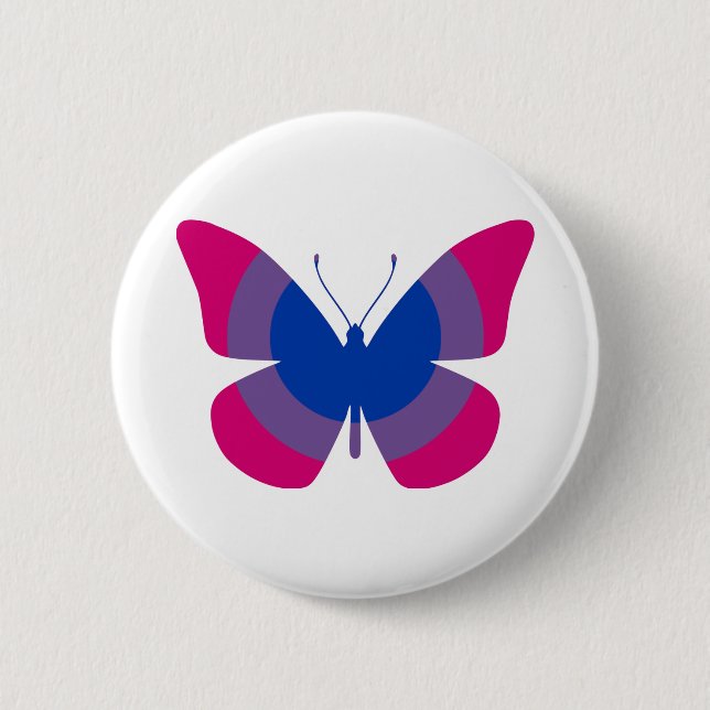 Bisexual Pride Butterfly 6 Cm Round Badge (Front)
