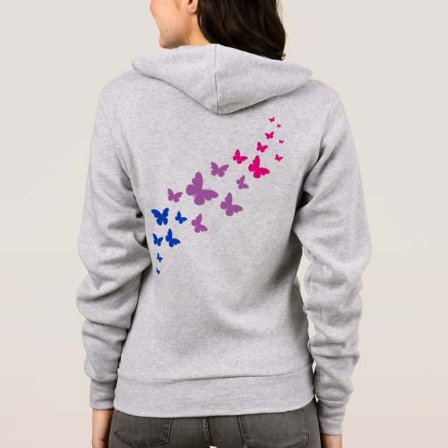 Bisexual Pride Butterfly Trail Hoodie (Back)