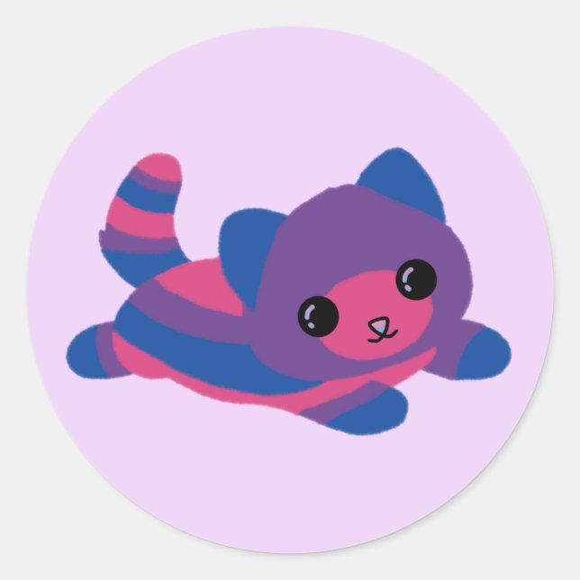 Bisexual Pride Cat Stickers (Front)