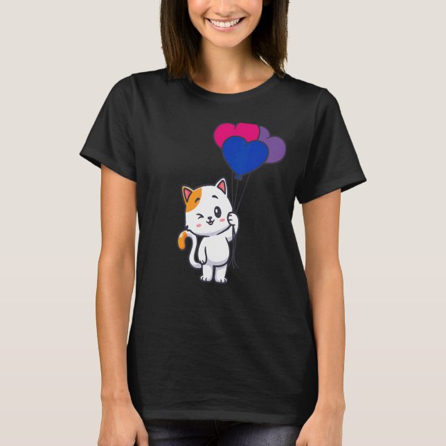 Bisexual Pride Cats  Cat Pet Owner  Graphic T-Shirt (Front)