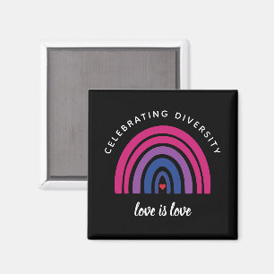 Bisexual Pride Celebrating Diversity Love Is Love Magnet