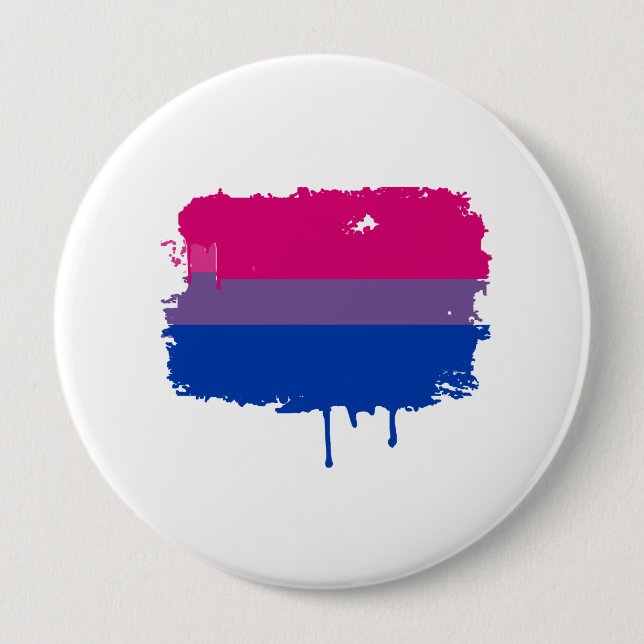 Bisexual Pride Colours 10 Cm Round Badge (Front)