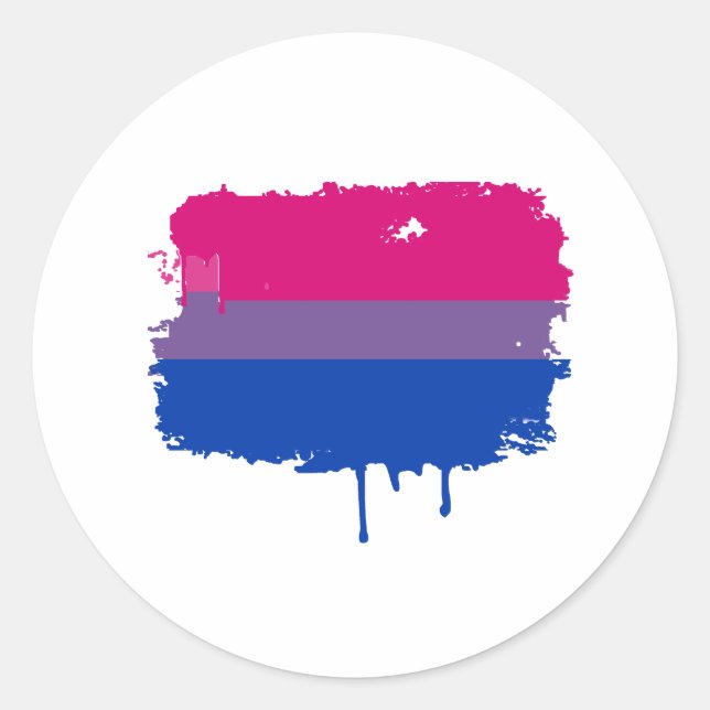 Bisexual Pride Colours Classic Round Sticker (Front)