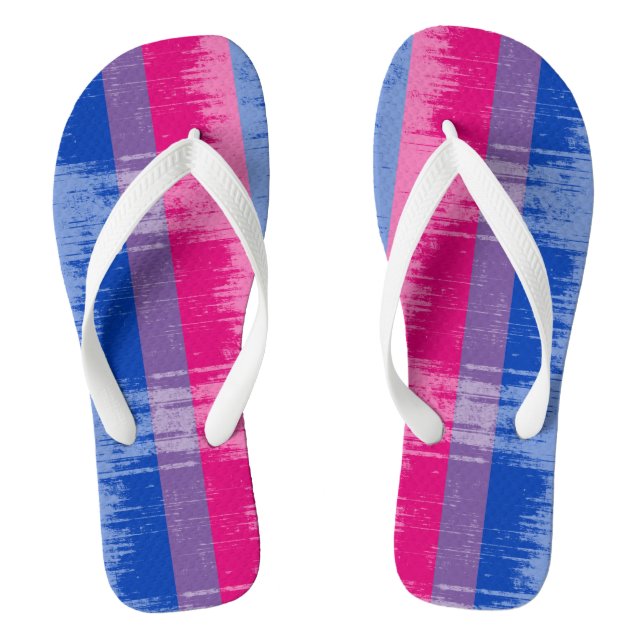 BISEXUAL PRIDE DISTRESSED DESIGN -.png Jandals (Footbed)