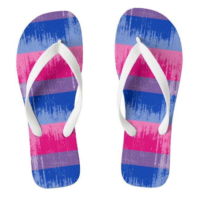 BISEXUAL PRIDE DISTRESSED DESIGN -.png Jandals (Footbed)