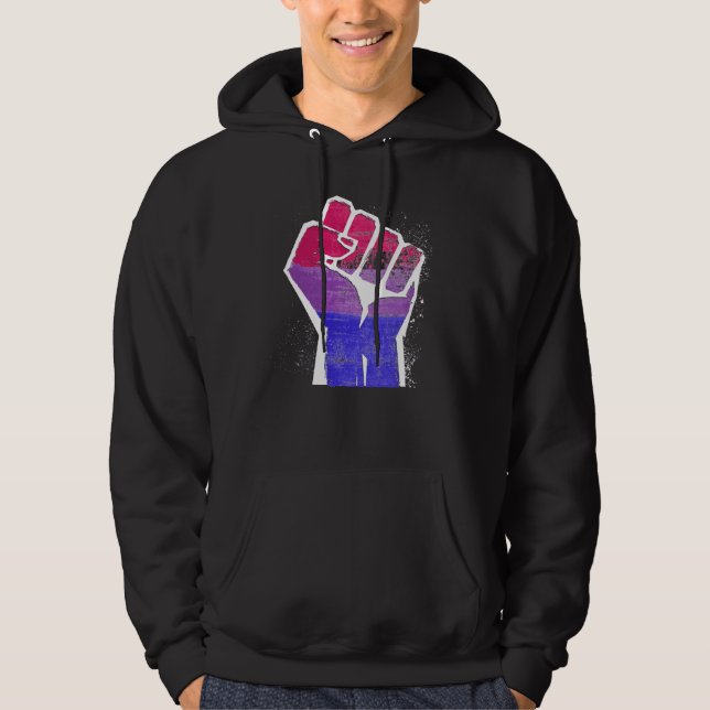 Bisexual Pride Fist Hoodie (Front)