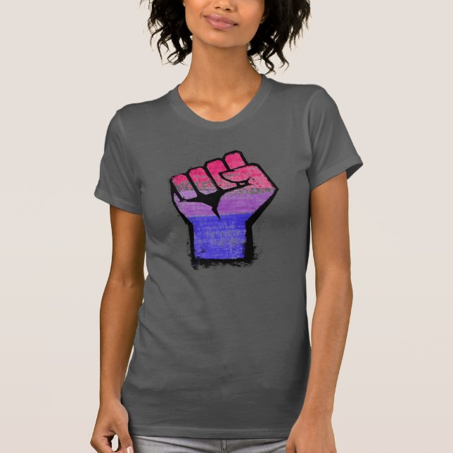 Bisexual Pride Fist T-Shirt (Front)