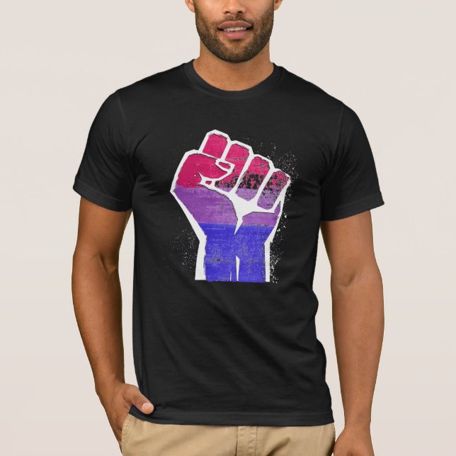 Bisexual Pride Fist T-Shirt (Front)