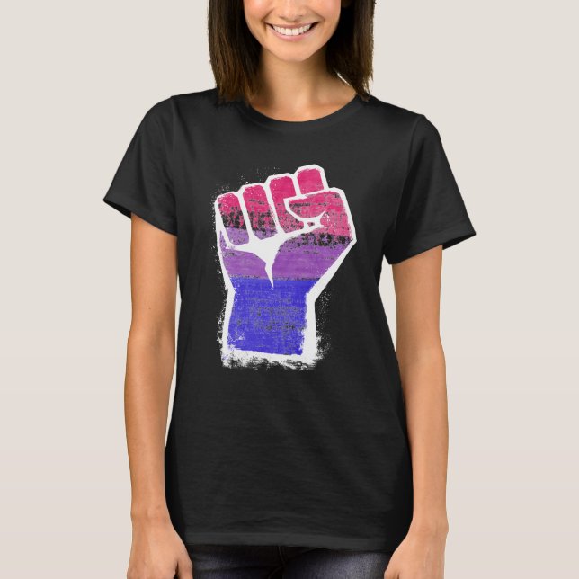 Bisexual Pride Fist T-Shirt (Front)
