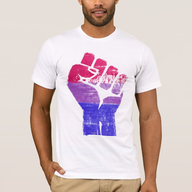 Bisexual Pride Fist T-Shirt (Front)