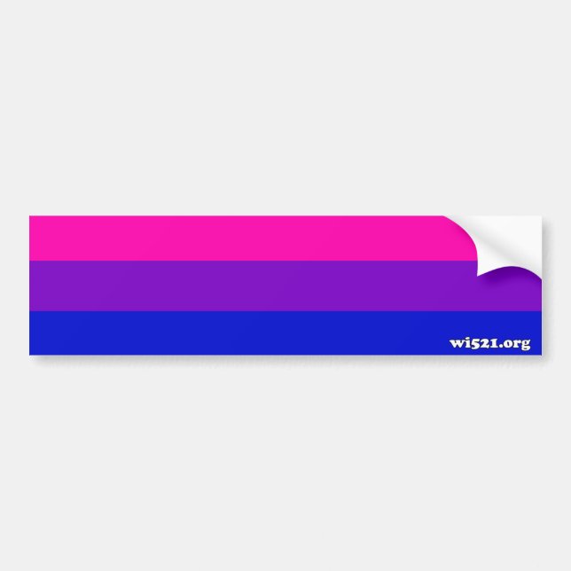 Bisexual pride flag bumper sticker (Front)