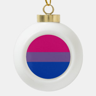 Bisexual Pride Flag Ceramic Ball Christmas Ornament