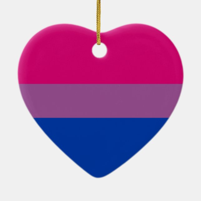 Bisexual Pride Flag Ceramic Tree Decoration (Back)