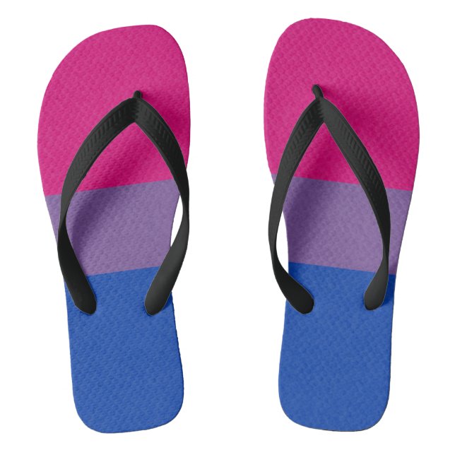 Bisexual Pride Flag Coloured Background Jandals (Footbed)