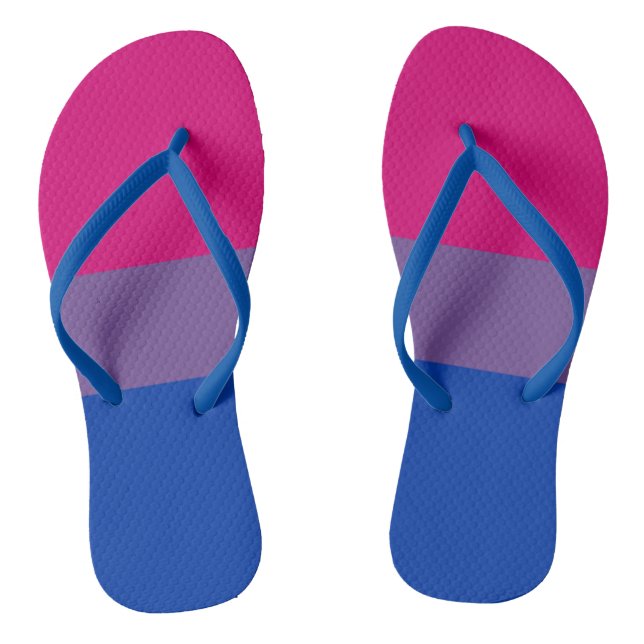 Bisexual Pride Flag Colours LGBT Jandals (Footbed)