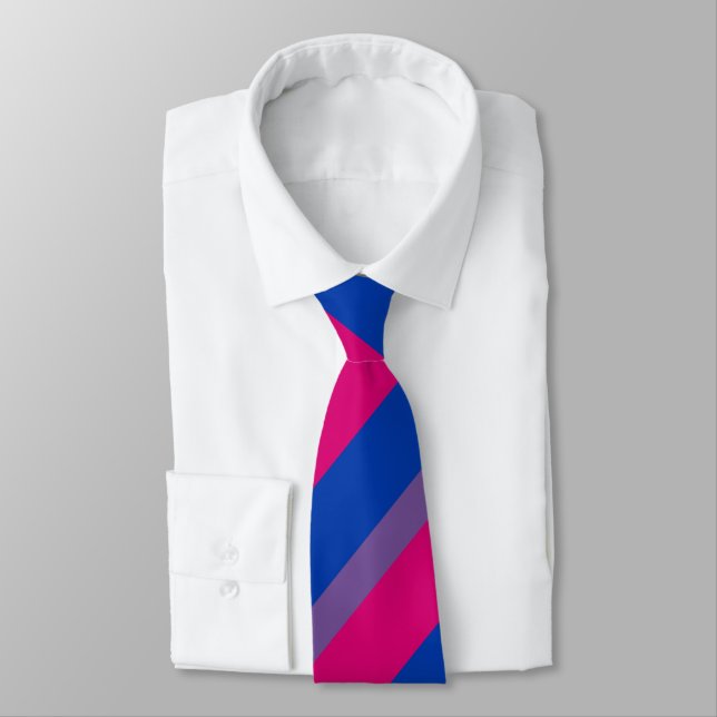 Bisexual Pride Flag Colours LGBT Tie (Tied)