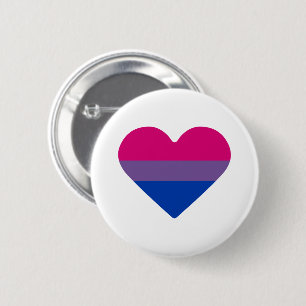 Bisexual Pride Flag Heart 6 Cm Round Badge