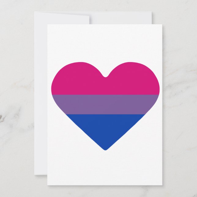 Bisexual Pride Flag Heart Holiday Card (Front)
