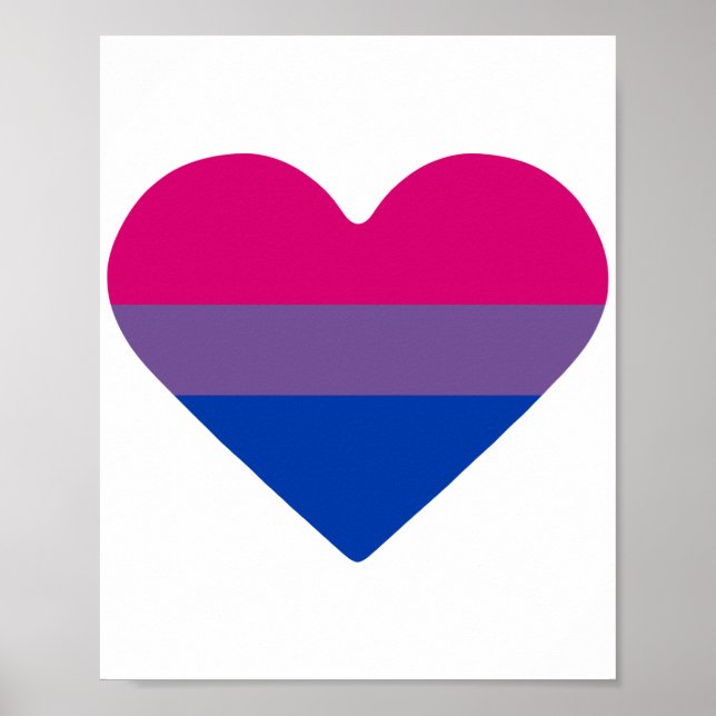 Bisexual Pride Flag Heart Poster (Front)