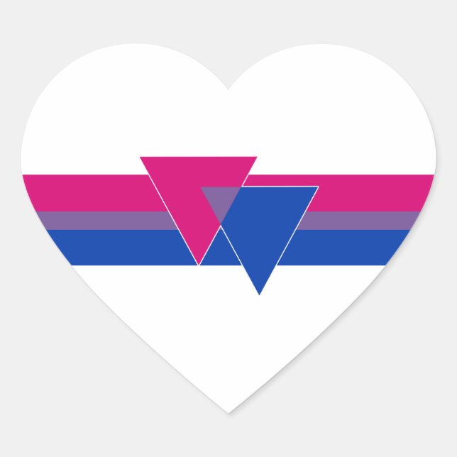 Bisexual Pride Flag Heart Sticker (Front)