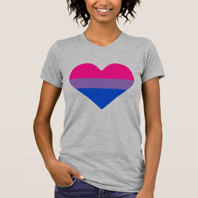 Bisexual Pride Flag Heart T-Shirt (Front)