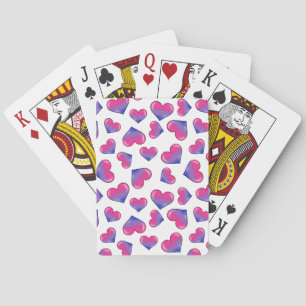 Bisexual Pride Flag Hearts Playing Cards