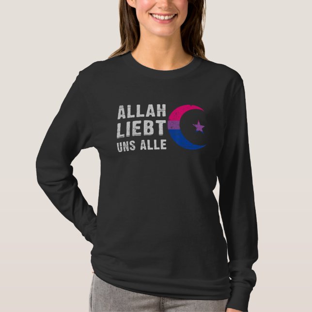 Bisexual Pride Flag Hilal crescent moon Islam 1 T-Shirt (Front)