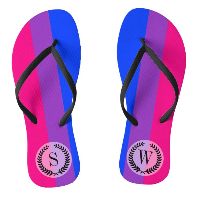 Bisexual Pride Flag Jandals (Footbed)