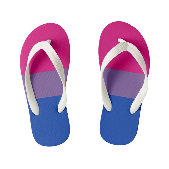Bisexual Pride Flag Kid's Jandals (Footbed)